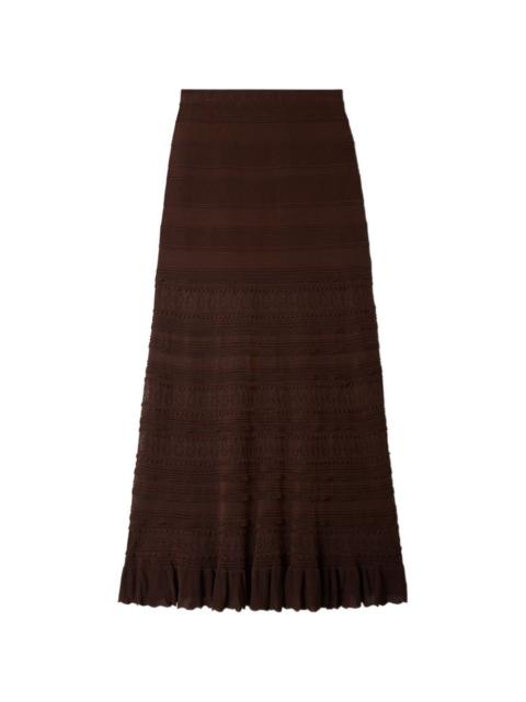 Sandro ruffled knitted maxi skirt