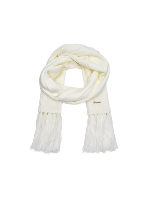 GUESS USA cable-knit fringed scarf