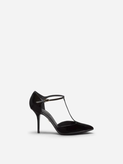 Bellucci t-strap shoes in shiny calfskin
