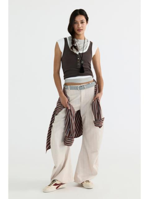 FREE PEOPLE Spotlight Menswear Striped Barrel Trousers