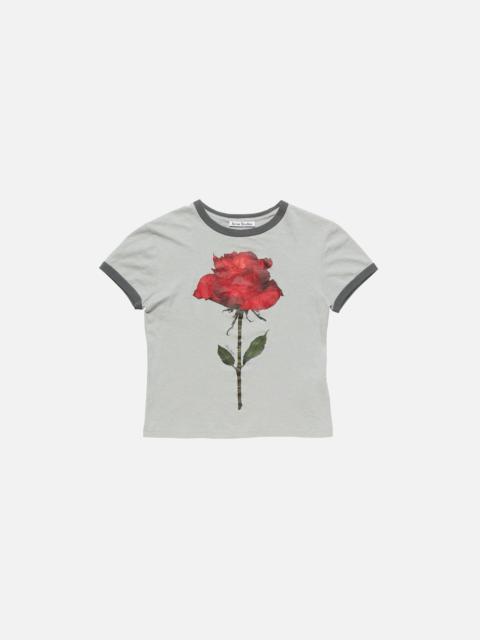 Acne Studios Graphic rose t-shirt - Grey/red