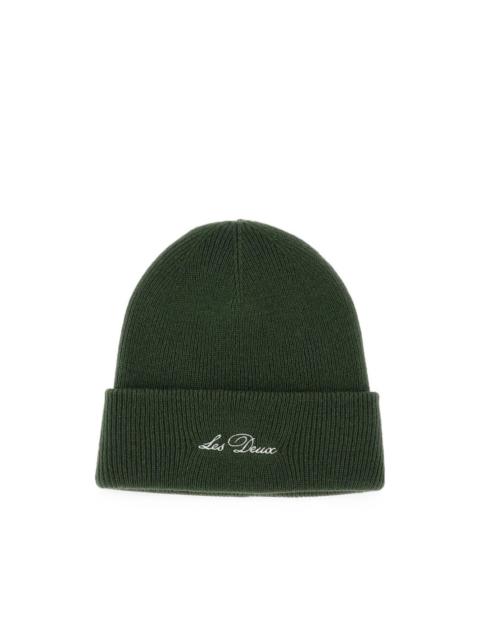 Les Deux Signature logo-embroidered wool beanie hat