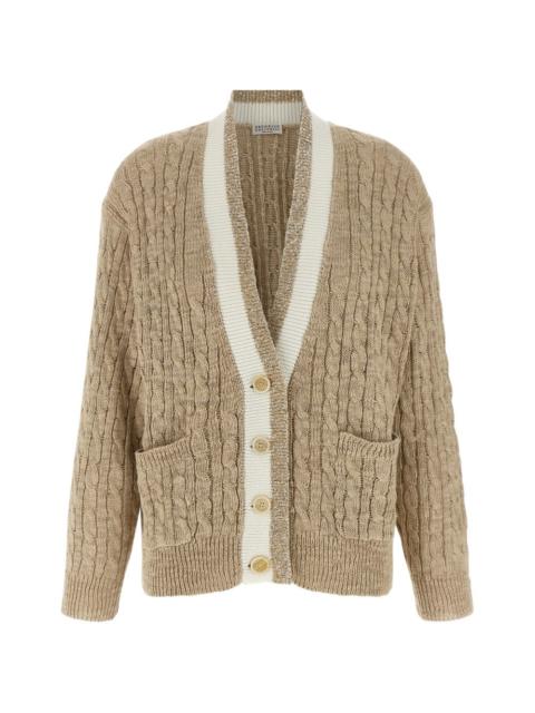 Brunello Cucinelli braided V-neck cardigan