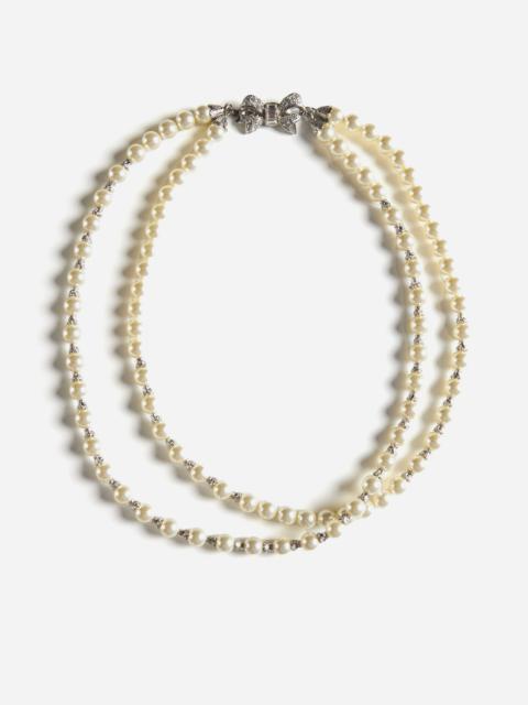 Alessandra Rich Double strands of pearls necklace