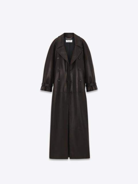 SAINT LAURENT long coat in lambskin