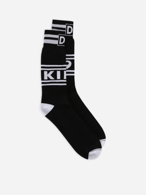 Dolce & Gabbana Stretch cotton socks with jacquard DG logo