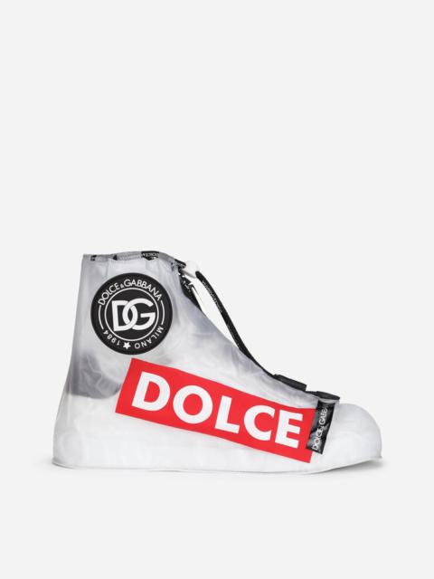 Dolce & Gabbana Nylon and rubberized calfskin galoshes with logo