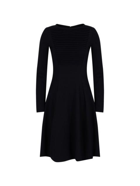 ribbed-bib long-sleeved dress