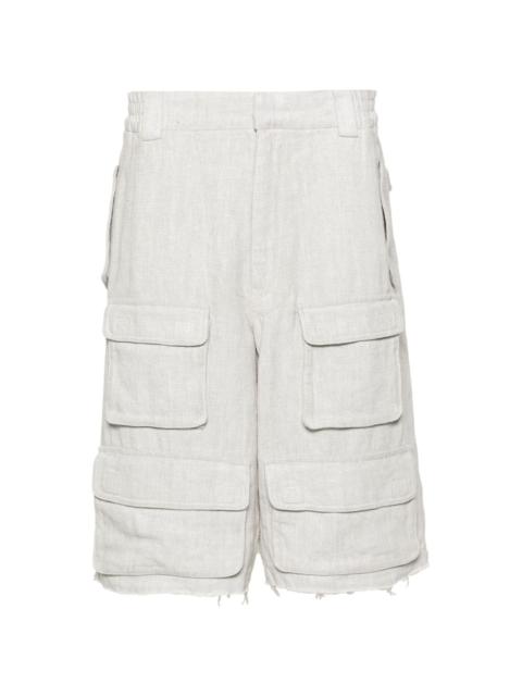 linen blend cargo shorts