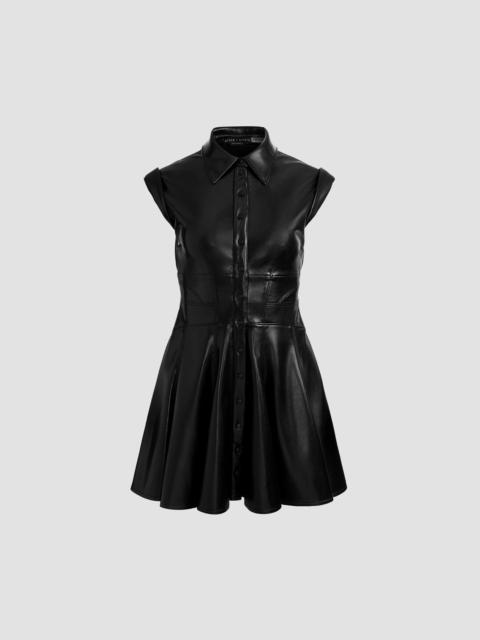 Alice + Olivia Women's Kim Faux-Leather Mini Shirtdress - Black