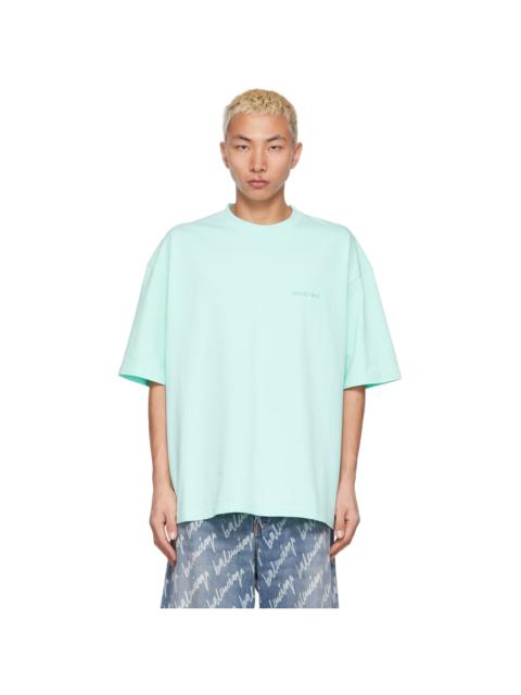 BALENCIAGA 남자의 로고 T 셔츠 녹색에 중간 적합