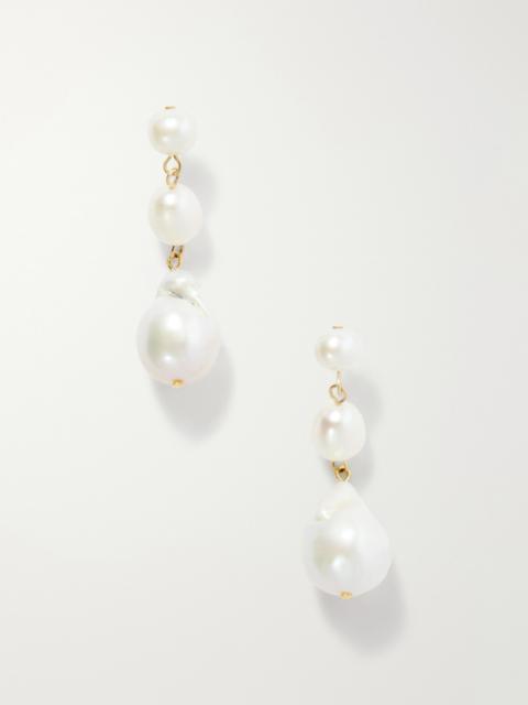 Jennifer Behr Amari Gold-tone Pearl Earrings