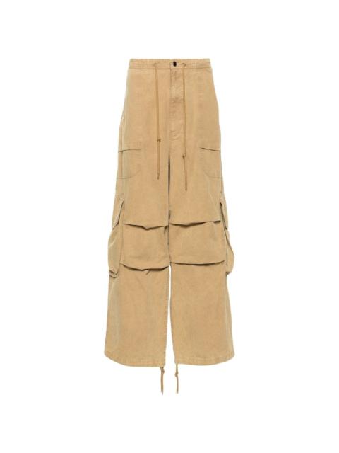 distressed-effect cargo trousers