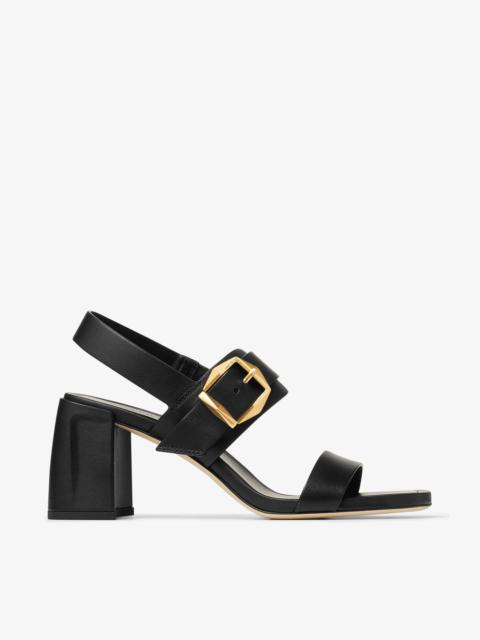 JIMMY CHOO Hawke 70 Black Leather Sandals