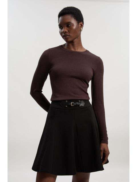 KAREN MILLEN Compact Essential Tab Waist Flippy Mini Skirt