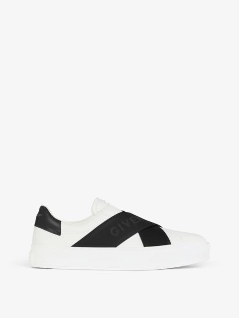 CITY SPORT SNEAKERS IN LEATHER WITH DOUBLE WEBBING STRAP