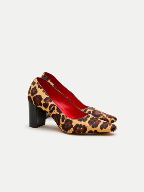 J.CREW Block heel pumps in leopard-print calf hair