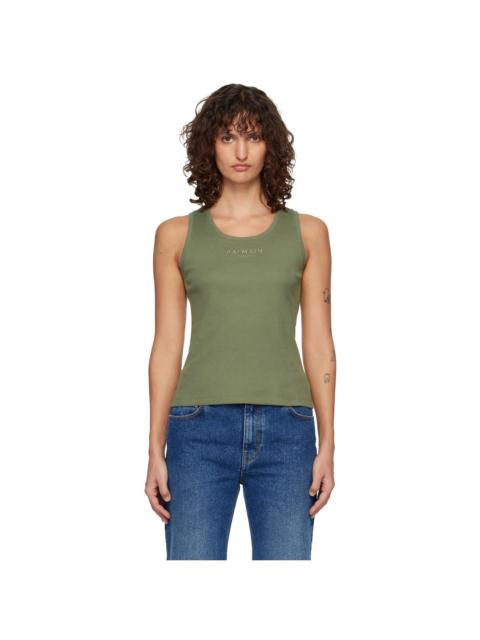 Balmain Khaki 'Balmain Paris' Jersey Tank Top