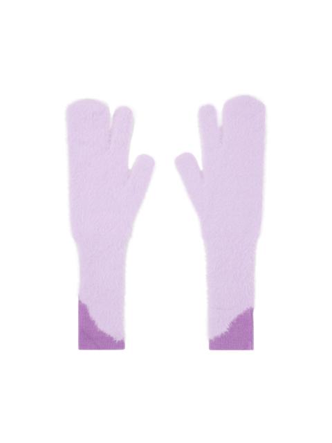 MM6 Maison Margiela Purple Furry Worn Out Mitts