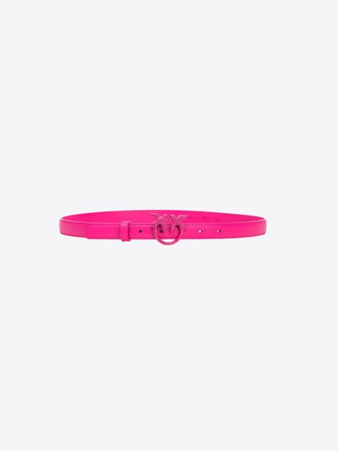 PINKO THIN COLOUR-BLOCK LOVE BIRDS LEATHER BELT 2CM