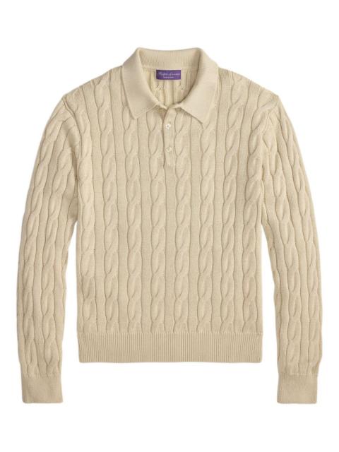 Ralph Lauren cable-knit polo sweater