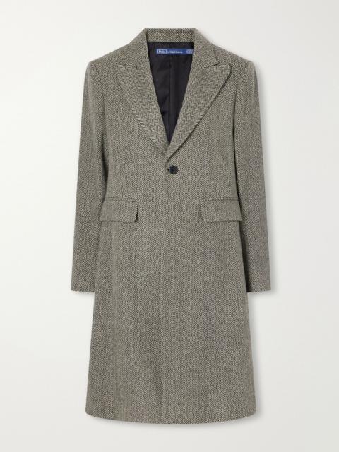 Polo Ralph Lauren Herringbone wool-blend twill coat Black