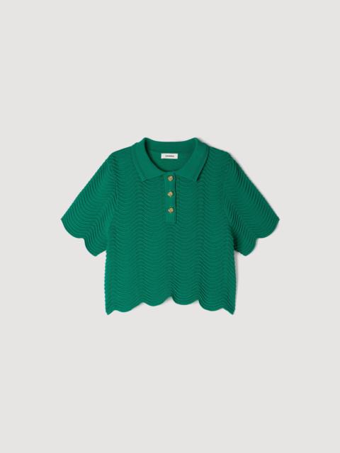 Sandro DECORATIVE KNIT POLO-NECK SWEATER