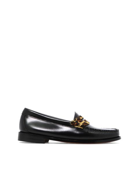 G.H.BASS leopard-print strap loafers