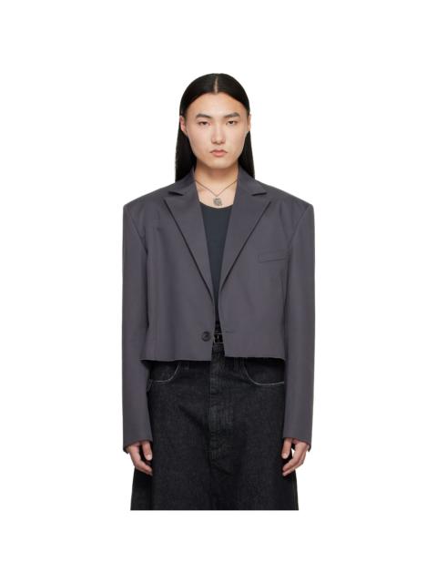 LU'U DAN Gray Slashed Blazer