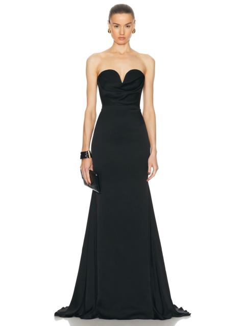 ALEX PERRY Strapless Sweetheart Drape Gown