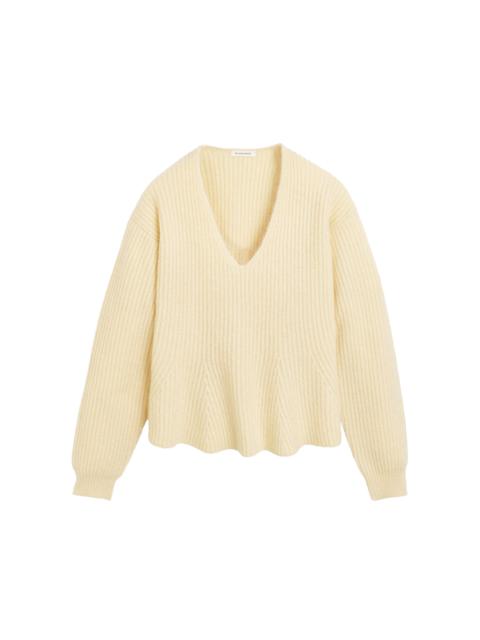 BY MALENE BIRGER Cova Flared Knit Wool-Blend Sweater yellow