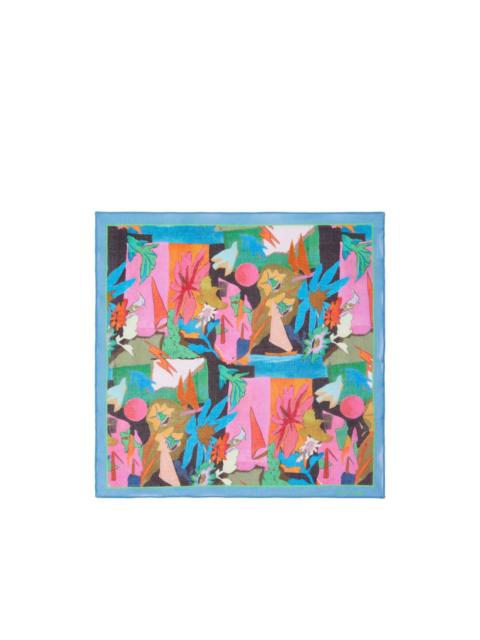 Paul Smith River Collage-print pocket square