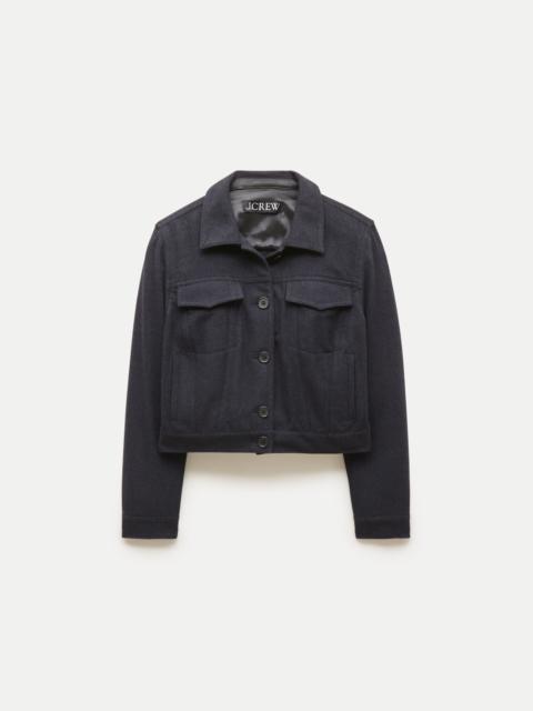 J.CREW Cropped jacket in wool-blend flannel