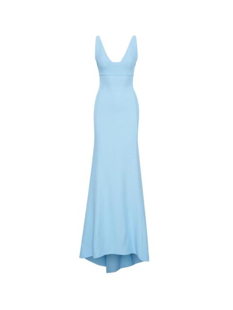 Oscar de la Renta V-NECK CADY PEASANTE GOWN