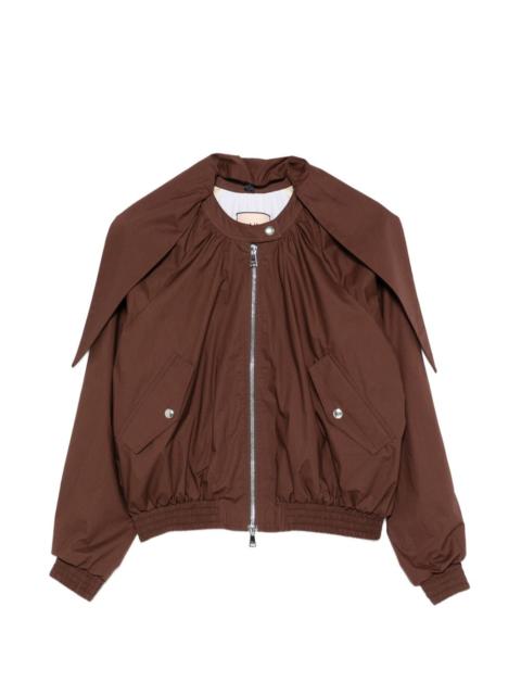 Plan C ruched-detail zip-up jacket
