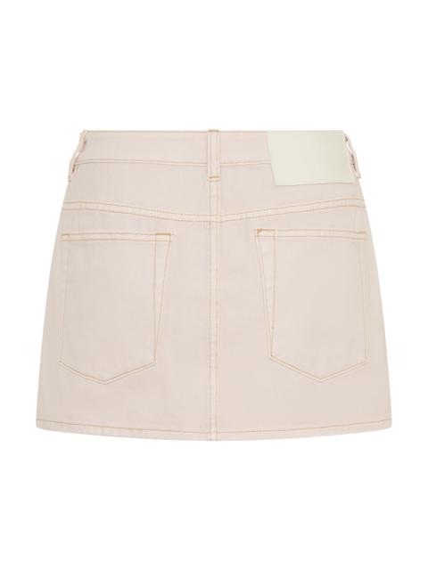ONE TEASPOON Fiasco Low Waist Utility Micro Mini Denim Skirt - Pink Tint