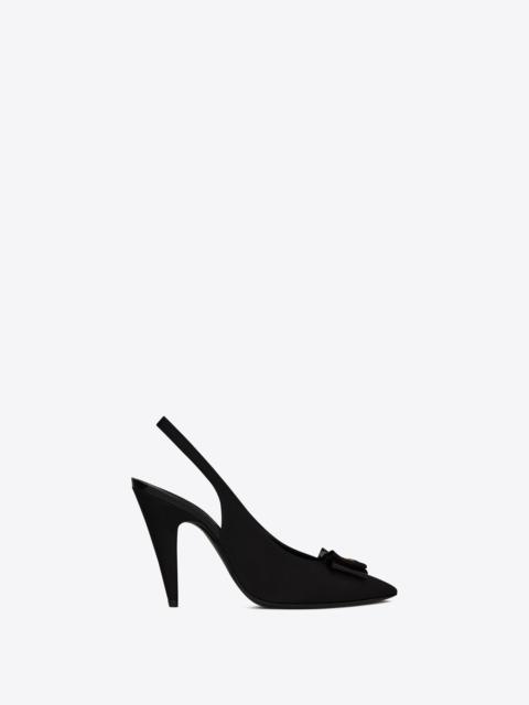 anaïs slingback bow pumps in grosgrain canvas and patent leather