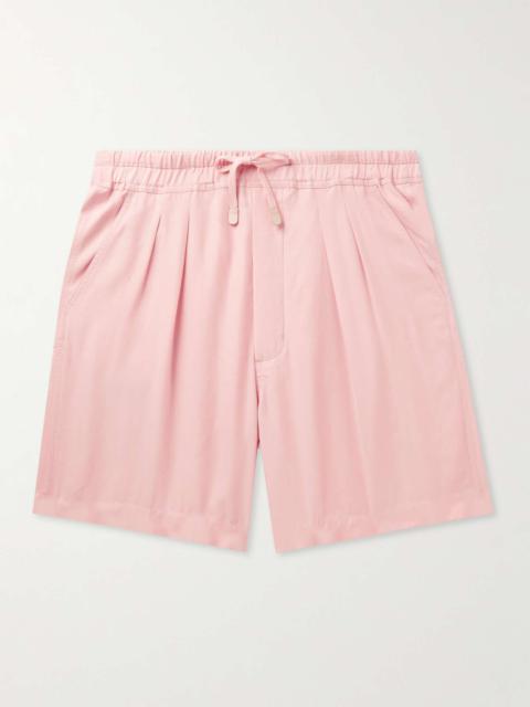TOM FORD Straight-Leg Pleated Lyocell Drawstring Shorts