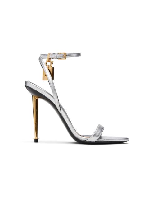 TOM FORD Silver Nappa Padlock Pointy Naked Heeled Sandals