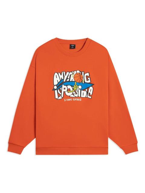 Li-Ning Li-Ning Hoops Comic Graphic Sweatshirt 'Orange' AWDSG95-3