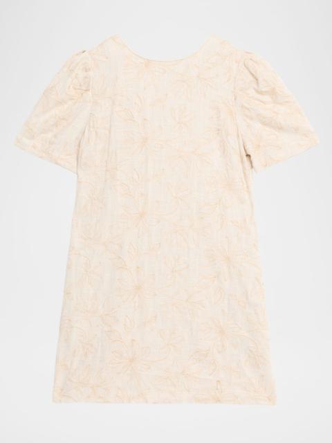 MISA Athela Floral Embroidered Mini Dress
