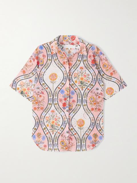 BORGO DE NOR Akari Printed Broderie Anglaise Cotton Shirt