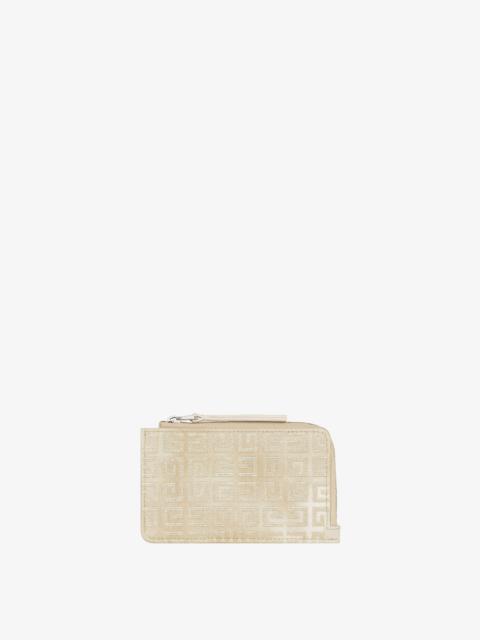 Givenchy GIV CUT ZIPPED CARDHOLDER IN 4G LUREX AND LEATHER