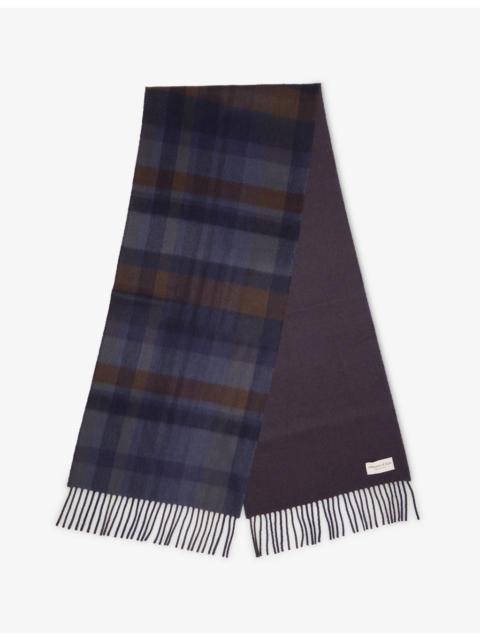 Johnstons of Elgin Fringed Check Cashmere Scarf