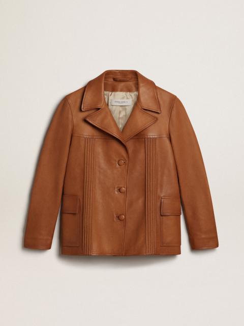 Golden Goose Bronze-brown leather jacket