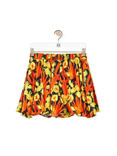 Loewe Cactus print flare shorts in viscose