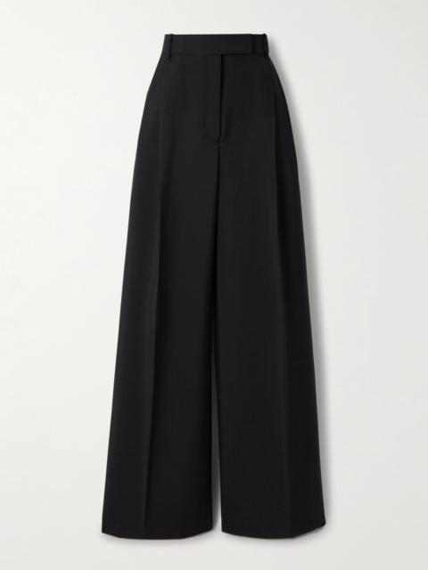 RÓHE Pleated Grain De Poudre Wool And Mohair-blend Wide-leg Pants