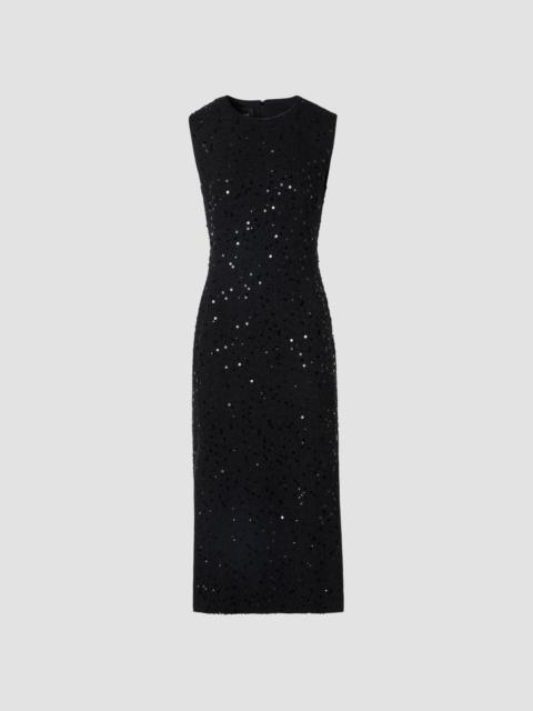 AKRIS Women's Embellished-Tweed Sheath Midi Dress - Black