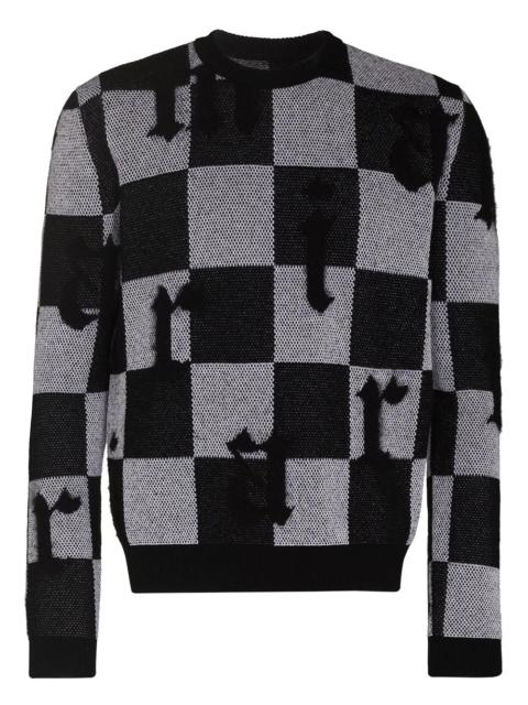 AMIRI checked two-tone cashmere jumper