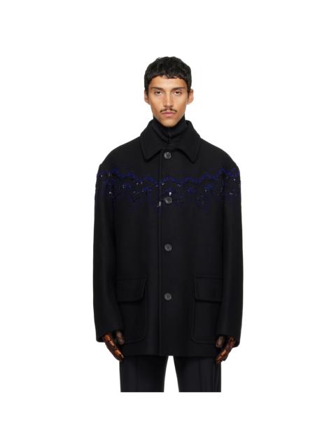 Dries Van Noten Black Wool Coat